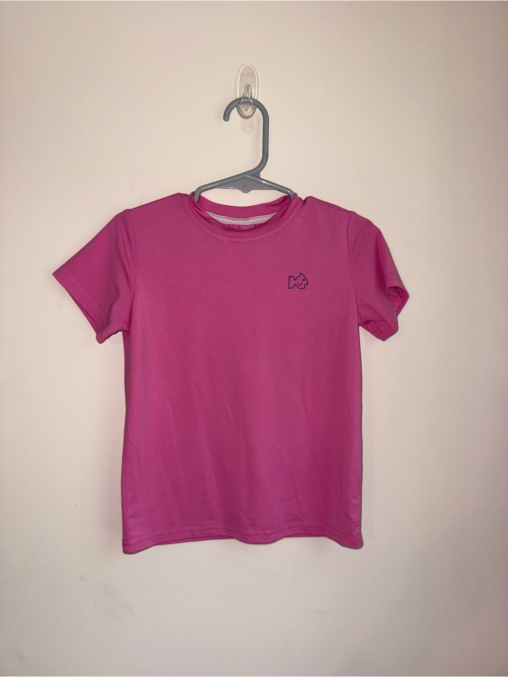Girls' Bright Pink Short Sleeve Tee with Small Chest Logo